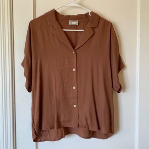 Frank & Oak Short Sleeved Camp Collar Blouse